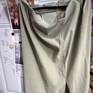 Fashion Bug Sage Green Midi Skirt with Front Slit